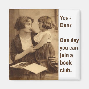 Buchgemeinschaftmutter und -tochter magnet