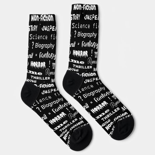 Buchgenres Typografischer Buchwurm Socken (Rechts)