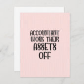 Buchhalter arbeiten ihre Vermögenswerte aus Dankeskarte (Vorne/Hinten)