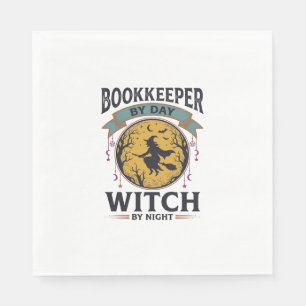 Buchhalter bei Tag Hexe bei Nacht Vintage-Shirt De Serviette