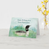 Buchhalter Birthday Watercolor Loon Bird Nature Karte (Gelbe Blume)
