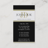 Buchhalter Black Gold Streifen Visitenkarte (Rückseite)