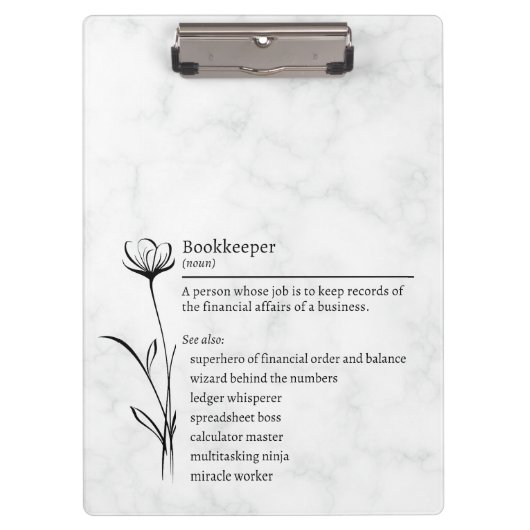 Buchhalter Definition Funny Synonyme Klemmbrett (Vorderseite)