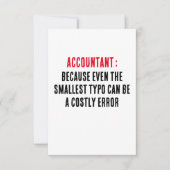 Buchhalter Denn selbst der kleinste Typ kann ein Dankeskarte (Vorderseite)