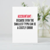 Buchhalter Denn selbst der kleinste Typ kann ein Dankeskarte (Stehend Vorderseite)