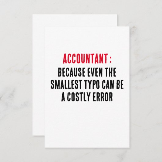 Buchhalter Denn selbst der kleinste Typ kann ein Dankeskarte (Vorne/Hinten)