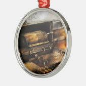 Buchhalter - Der Addierer Silbernes Ornament (Links)