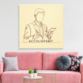 Buchhalter, eine Linie Kunst mit Text und Farbe Leinwanddruck (Insitu (Wohnzimmer))