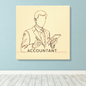 Buchhalter, eine Linie Kunst mit Text und Farbe Leinwanddruck (Insitu (Holzboden))