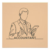 Buchhalter, eine Linie Kunst mit Text und Farbe Poster (Vorderseite)