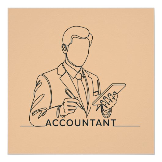 Buchhalter, eine Linie Kunst mit Text und Farbe Poster (Vorderseite)
