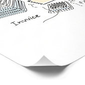 Buchhalter, eine Linie Kunst, Text und wenig Farbe Fotodruck (Ecke)