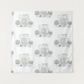 Buchhalter, eine Linie Kunst, Text und wenig Farbe Wandteppich (Vorderseite)