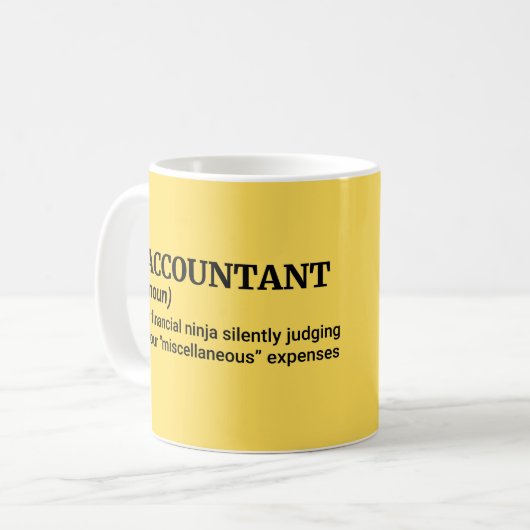 Buchhalter Funny Definition Kaffeetasse (Vorderseite Links)