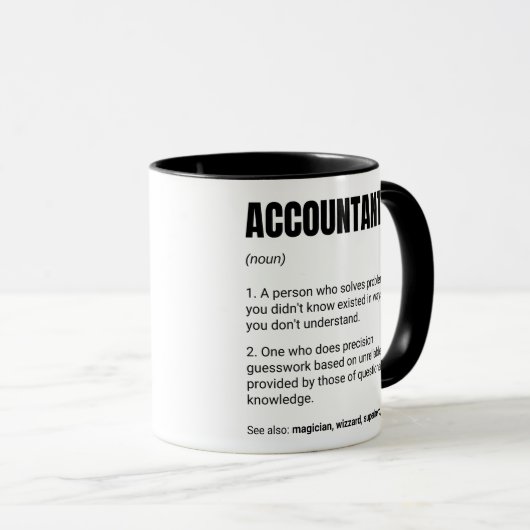 Buchhalter Funny Work Definition Tasse (VorderseiteRechts)