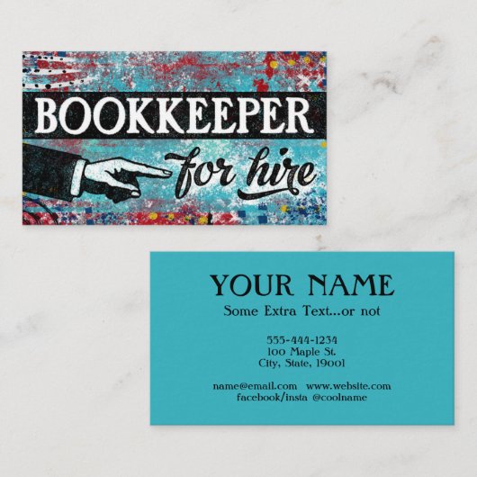 Buchhalter für Visitenkarten mieten - Blue Red Visitenkarte (Vorne/Hinten)