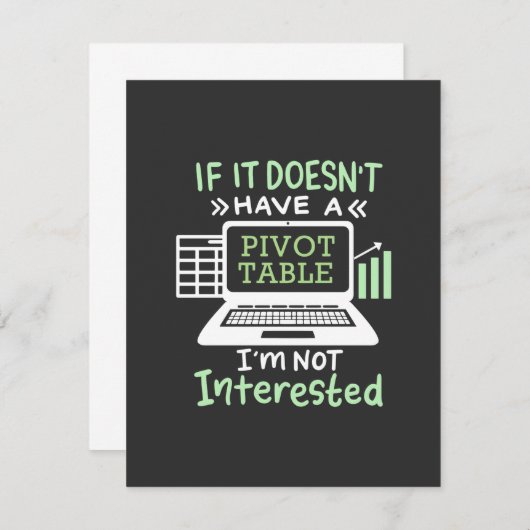 Buchhalter haben eine Pivot-Tabelle Dankeskarte (Vorne/Hinten)