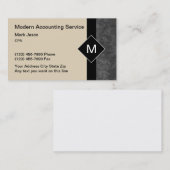 Buchhalter hält Monogramm-Visitenkarten instand Visitenkarte (Vorne/Hinten)