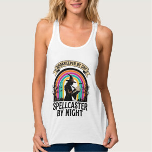 Buchhalter Hexe Retro Halloween Buchhaltungsdesign Tank Top