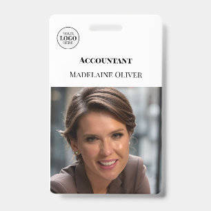 Buchhalter-ID-Foto einfaches Logo-Abzeichen Ausweis