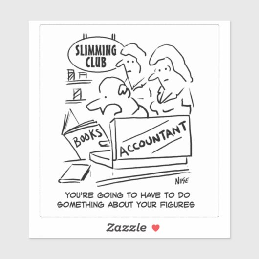 Buchhalter in einem Slimming Club. Funny Aufkleber (Blatt)