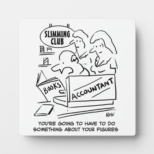 Buchhalter Karo Bücher in einem Slimming Club. Fun Fotoplatte (Vorderseite)