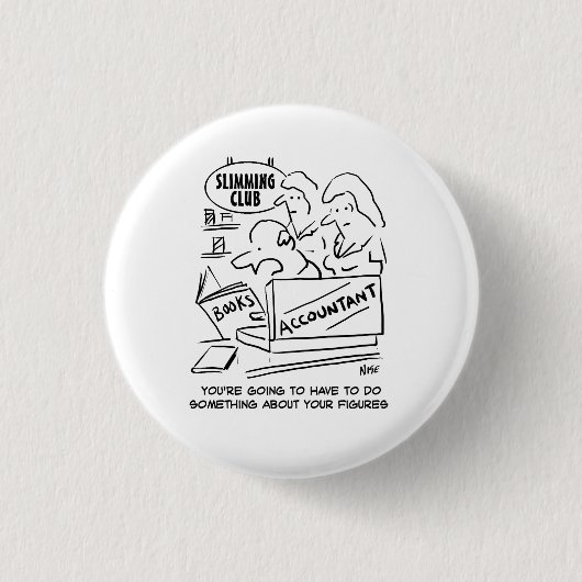 Buchhalter Karos in einem Slimming Club Button (Vorderseite)