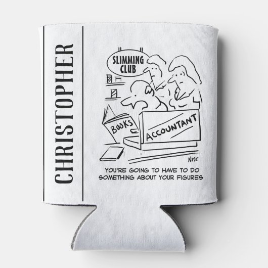 Buchhalter Karos in einem Slimming Club Dosenkühler (Rückseite)