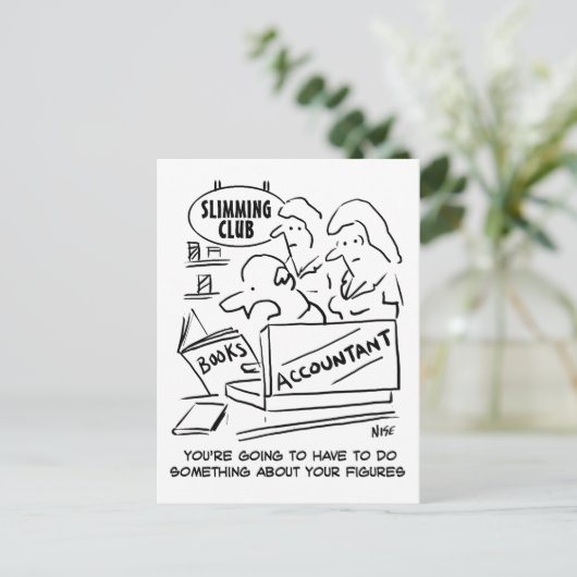 Buchhalter Karos in einem Slimming Club Postkarte (Stehend Vorderseite)