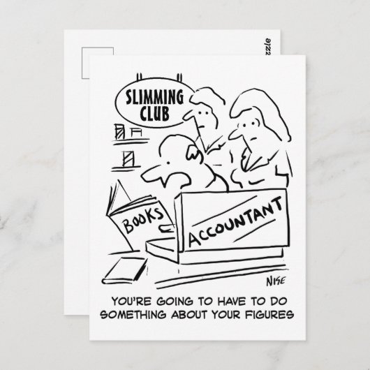 Buchhalter Karos in einem Slimming Club Postkarte (Vorne/Hinten)
