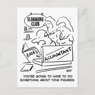 Buchhalter Karos in einem Slimming Club Postkarte