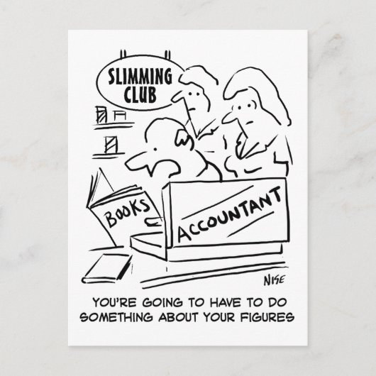 Buchhalter Karos in einem Slimming Club Postkarte (Vorderseite)