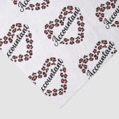 Buchhalter Leopard Herzrahmen weiß Seidenpapier (Detail)
