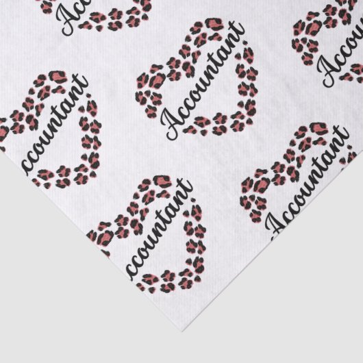 Buchhalter Leopard Herzrahmen weiß Seidenpapier (Detail)