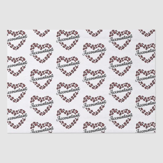 Buchhalter Leopard Herzrahmen weiß Seidenpapier (Vorderseite)