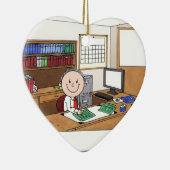 Buchhalter, Mann - personalisiertes Keramik Ornament (Rechts)