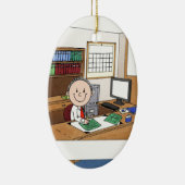 Buchhalter, männlich - Personalisierter Cartoon Keramikornament (Rechts)