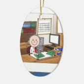 Buchhalter, männlich - Personalisierter Cartoon Keramikornament (Links)