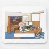 Buchhalter, männlich - Personalisierter Cartoon Mousepad (Vorne)