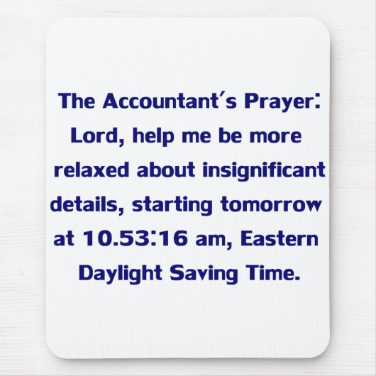 Buchhalter-Mausunterlage Mousepad (Vorne)