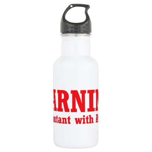 Buchhalter mit Haltung Edelstahlflasche (Vorderseite)