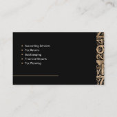 Buchhalter - Muster für goldene Zahlen Visitenkarte (Rückseite)