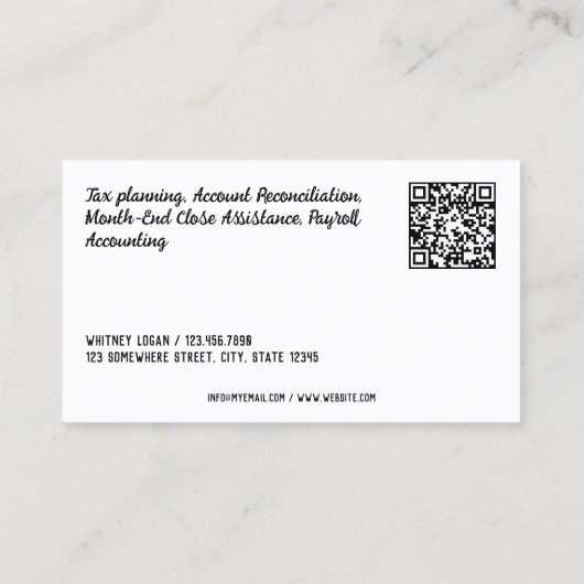 Buchhalter QR Visitenkarte (Rückseite)
