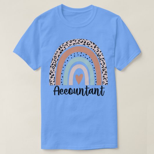 Buchhalter Rainbow Leopard Buchhaltung Lebenszyklu T-Shirt (Design vorne)