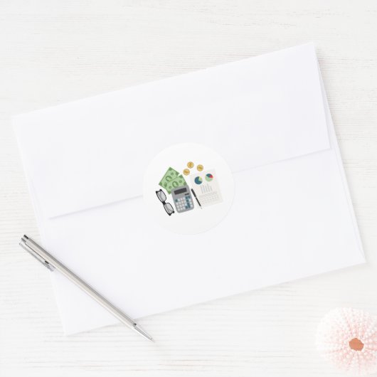 Buchhalter Runder Aufkleber (Umschlag)