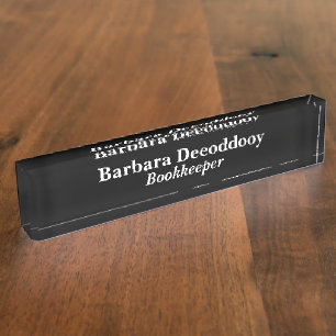 Buchhalter Schwarz Acryl Namensplakette