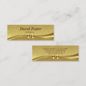 Buchhalter - Shiny Gold Damask Mini Visitenkarte (Vorne/Hinten)