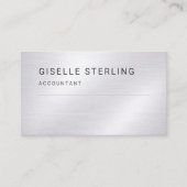 Buchhalter Silber Metallic Professional Visitenkarte (Vorderseite)
