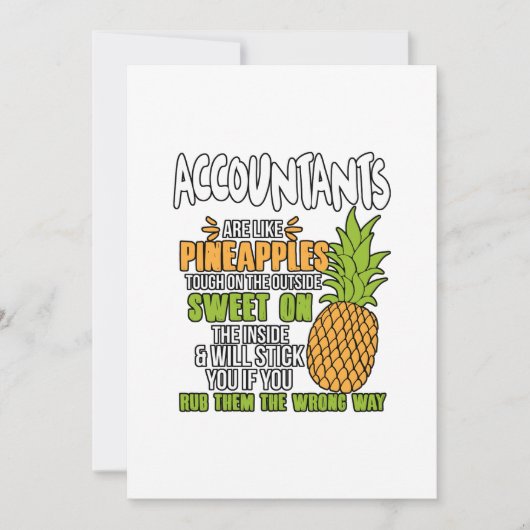 Buchhalter sind wie Ananas. Ankündigung (Vorderseite)