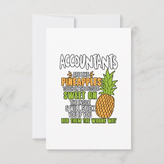 Buchhalter sind wie Ananas. Dankeskarte (Vorderseite)